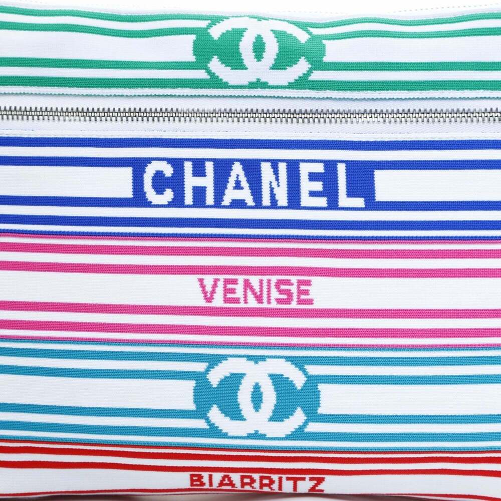 CHANEL Black Canvas Logo Clutch Bag - Picture 12 of 13